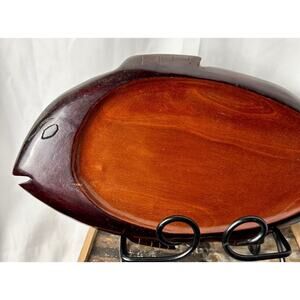 Charcuterie Board, Mid Century, Fish Shaped, Vintage wood tray, St Lucia gift
